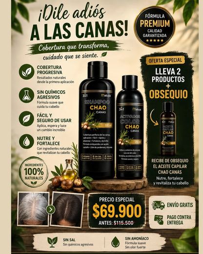 Shampoo Chao Canas +Tratmiento Gratis 2X1